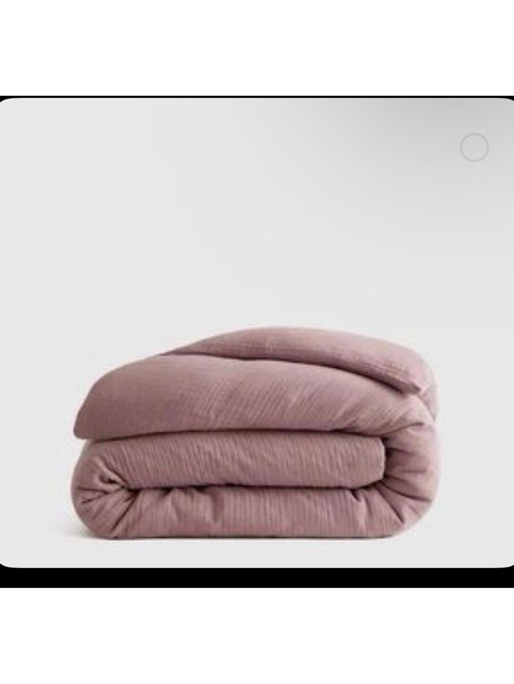 Quince Airy Gauze Duvet Cover in the popular Fig (dusty rose) color, size Full/Q